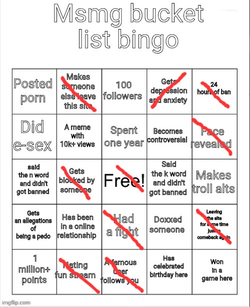 Msmg bucket list bingo | image tagged in msmg bucket list bingo | made w/ Imgflip meme maker