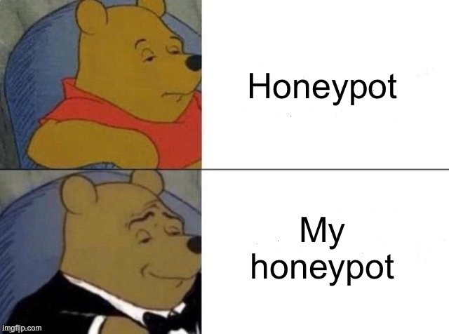 My honeypot | Honeypot My honeypot | image tagged in classy pooh bear | made w/ Imgflip meme maker