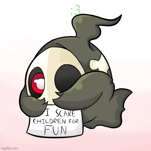 Duskull scares children | :3 | image tagged in duskull scares children | made w/ Imgflip meme maker