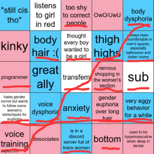 ha ha... | image tagged in transfem bingo | made w/ Imgflip meme maker