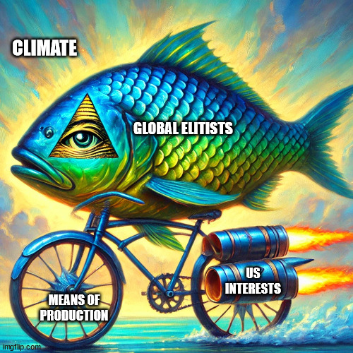 Political cartoons be like... | CLIMATE; GLOBAL ELITISTS; US INTERESTS; MEANS OF PRODUCTION | image tagged in politics | made w/ Imgflip meme maker