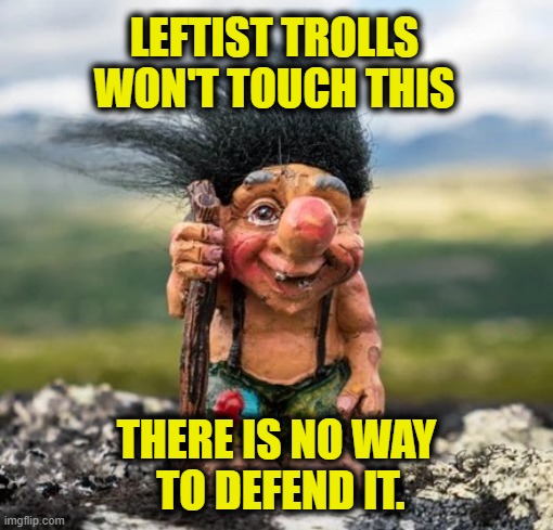 LEFTIST TROLLS WON'T TOUCH THIS THERE IS NO WAY
 TO DEFEND IT. | made w/ Imgflip meme maker