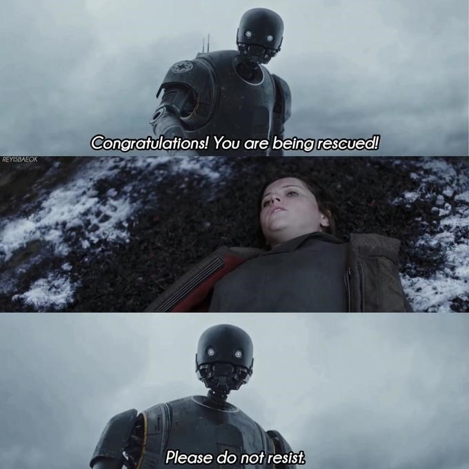 High Quality Rogue One K-2SO Do Not Resist Blank Meme Template