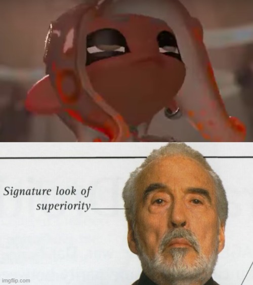 yall see a difference? | image tagged in exhausted agent 8,count dooku signature look of superiority | made w/ Imgflip meme maker