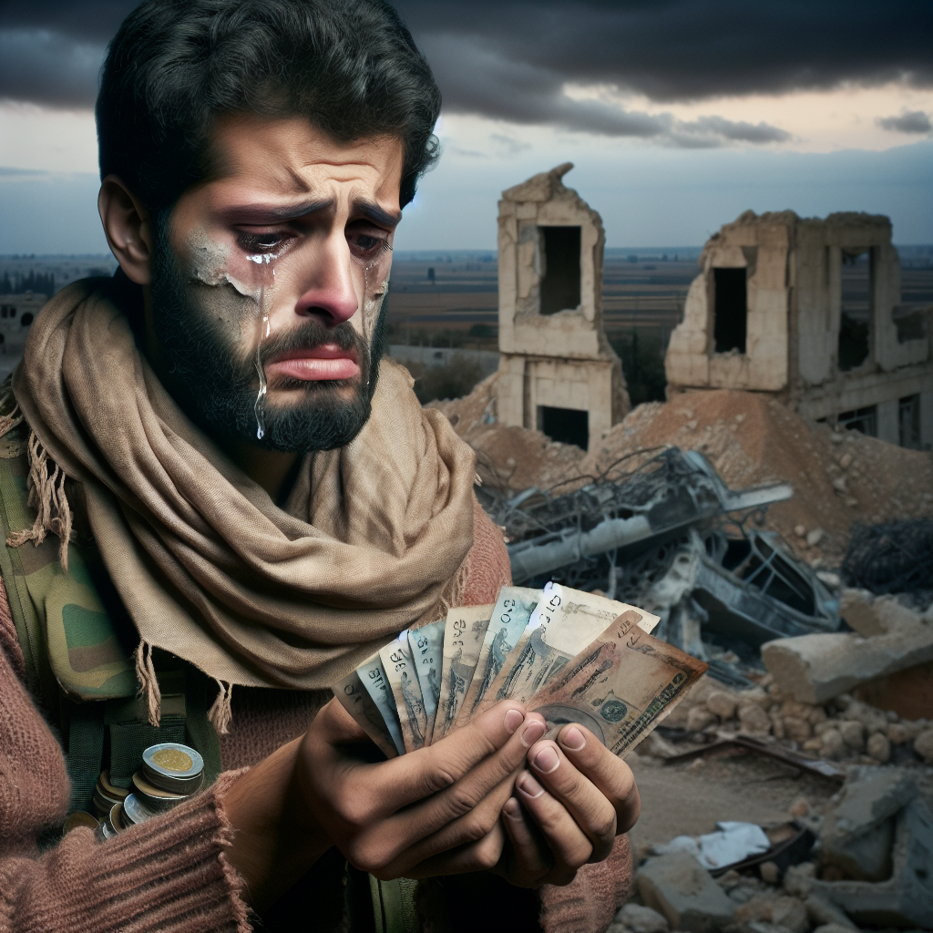 A man cryiing over losing Money After a war Blank Meme Template