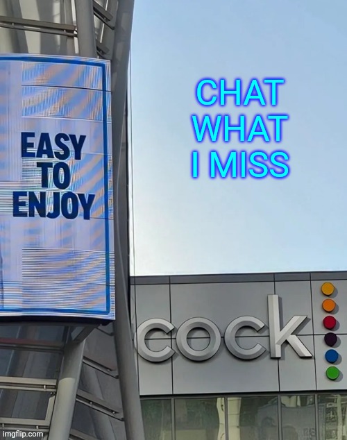 Easy to enjoy cock | CHAT WHAT I MISS | image tagged in easy to enjoy cock | made w/ Imgflip meme maker
