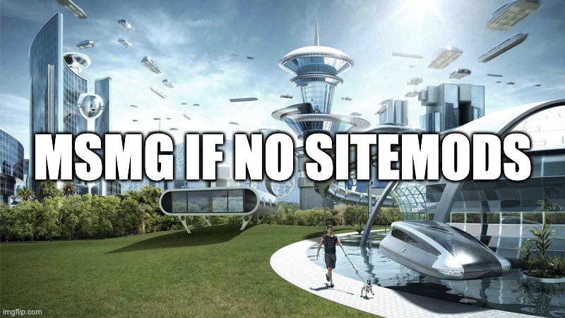 The world if | MSMG IF NO SITEMODS | image tagged in the world if | made w/ Imgflip meme maker