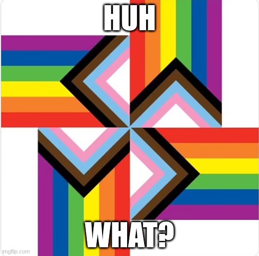 what | HUH; WHAT? | image tagged in pride nazi | made w/ Imgflip meme maker