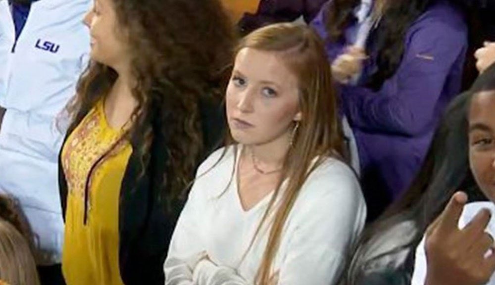 High Quality LSU Death Stare Girl Blank Meme Template