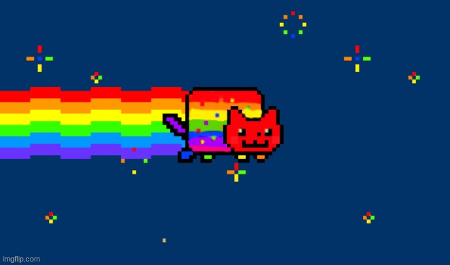 Gay Nyan Cat | image tagged in look at what i did with the eyes,regular wasn't gay enough | made w/ Imgflip meme maker