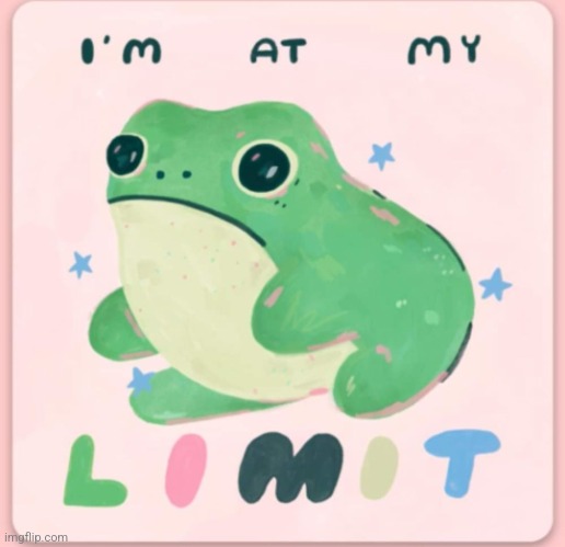 I'm at my limit frog | image tagged in i'm at my limit frog | made w/ Imgflip meme maker