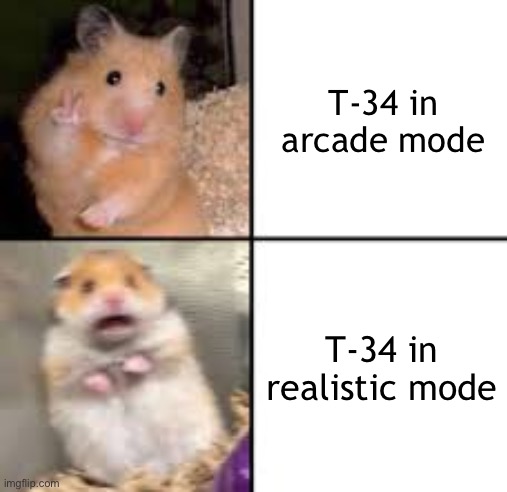 Feed the snail | T-34 in arcade mode; T-34 in realistic mode | made w/ Imgflip meme maker
