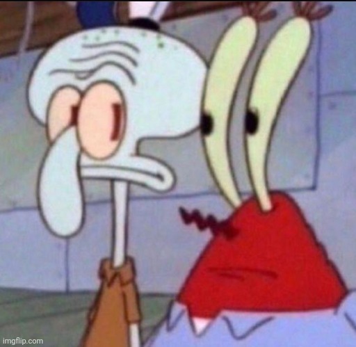 Awkward Squidward and Mr Crab | image tagged in awkward squidward and mr crab | made w/ Imgflip meme maker