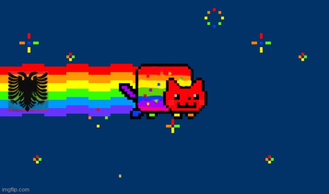 Albanian Nyan Cat | made w/ Imgflip meme maker