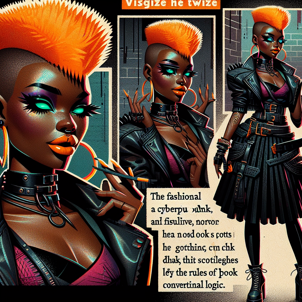 Bougie curvy black girl with a orange Mohawk Blank Meme Template