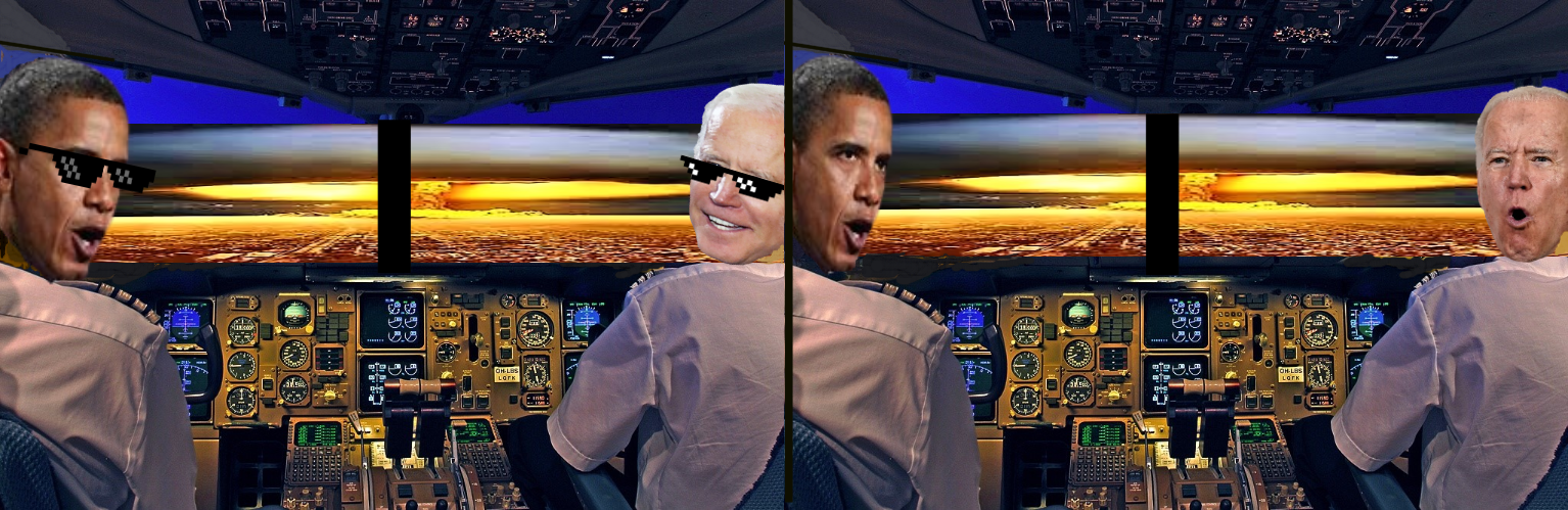 Obama and Biden destroying America 1-2 Blank Meme Template