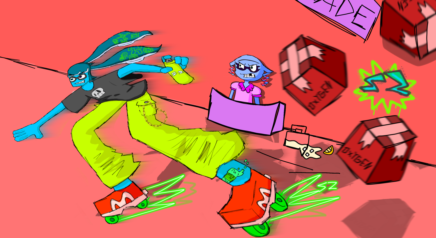 Skatez skating Blank Meme Template