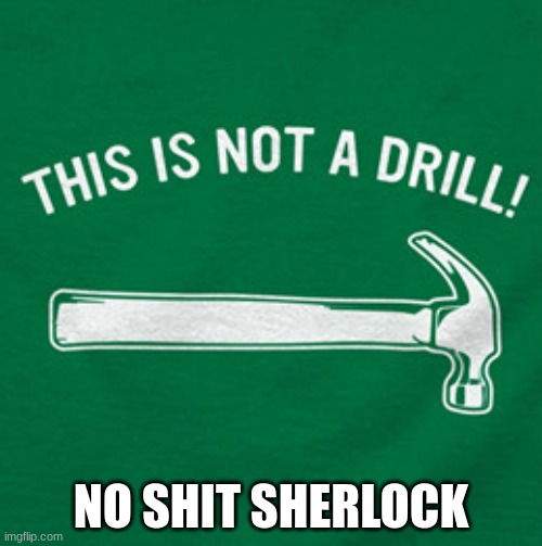 This is not a drill | NO SHIT SHERLOCK | image tagged in this is not a drill | made w/ Imgflip meme maker