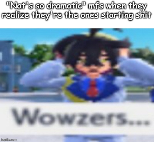 *cough cough* SWN *cough cough* | "Nat's so dramatic" mfs when they realize they're the ones starting shit | image tagged in kieran wowzers but my temp | made w/ Imgflip meme maker