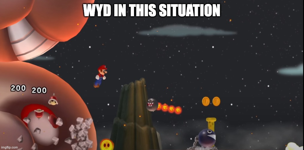 Nothing | WYD IN THIS SITUATION | image tagged in mario,bullet bill,king bill,running,nintendo,super mario | made w/ Imgflip meme maker