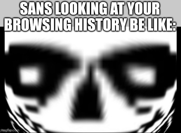 Sans wut (Alternative ver)/Sans what the hell is it (Credit to Gamernoobie) | SANS LOOKING AT YOUR BROWSING HISTORY BE LIKE: | image tagged in sans wut/sans what the hell is it av credit to gamernoobie,memes,undertale | made w/ Imgflip meme maker