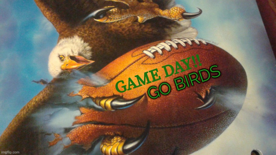 Game day!! GO BIRDS #Kathleenpebblesmstczak | GAME DAY!! GO BIRDS | image tagged in american football | made w/ Imgflip meme maker