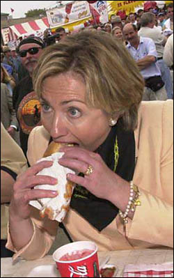 Hillary chowing down Blank Meme Template