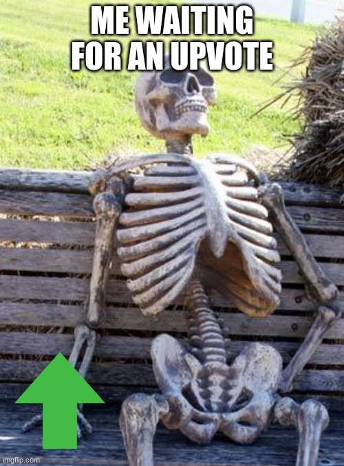 not an upvote beg btw | ME WAITING FOR AN UPVOTE | image tagged in memes,waiting skeleton | made w/ Imgflip meme maker