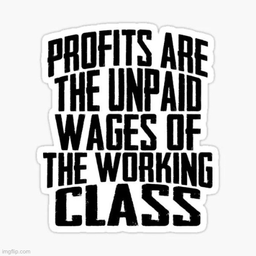 Profit is theft | image tagged in profit,capitalism,working class | made w/ Imgflip meme maker