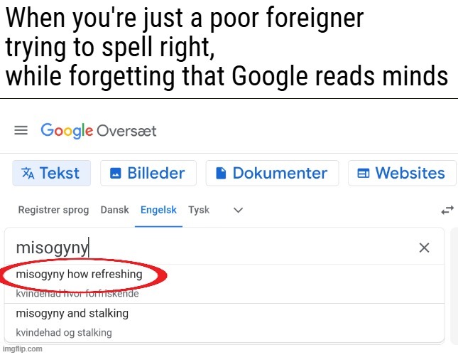 Just happened :D | image tagged in funny,misogyny,google,google translate | made w/ Imgflip meme maker