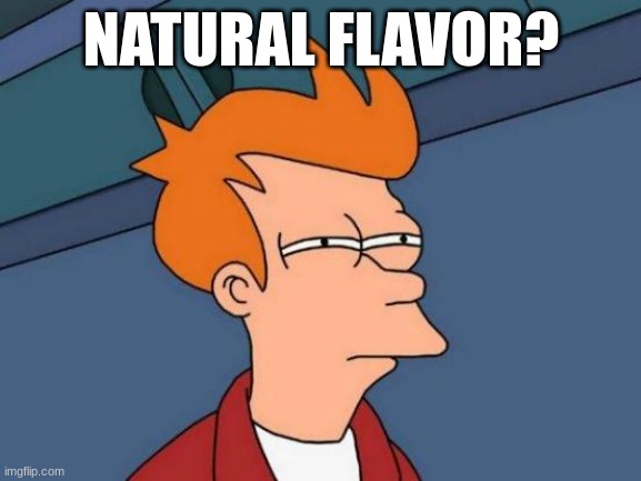 Futurama Fry | NATURAL FLAVOR? | image tagged in memes,futurama fry | made w/ Imgflip meme maker