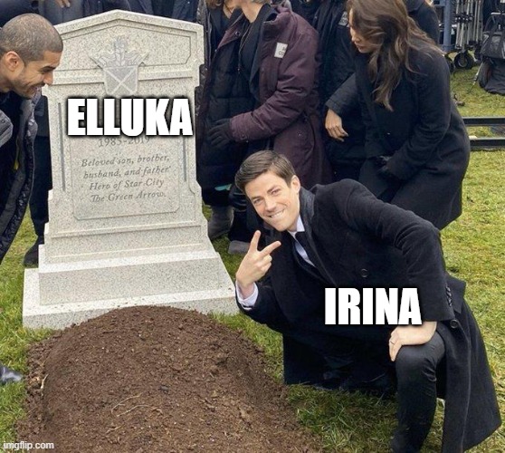 Funeral | ELLUKA; IRINA | image tagged in funeral,vocaloid | made w/ Imgflip meme maker