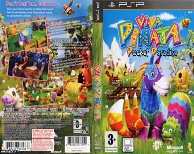 Viva Pinata: Pocket Paradise for the PSP | image tagged in psp | made w/ Imgflip meme maker