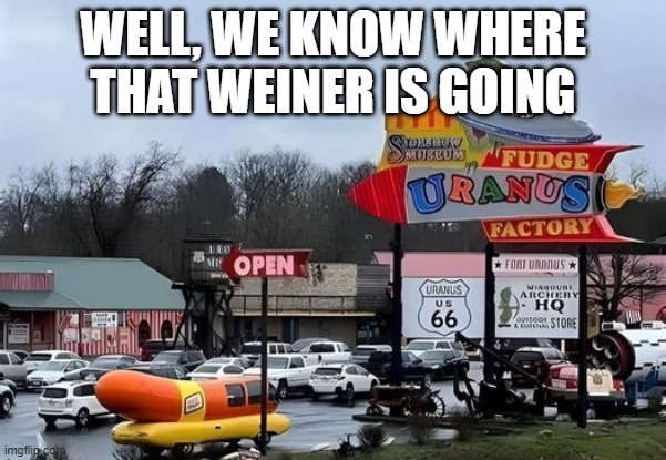 Weiner in Uranus | WELL, WE KNOW WHERE THAT WEINER IS GOING | image tagged in sex jokes | made w/ Imgflip meme maker