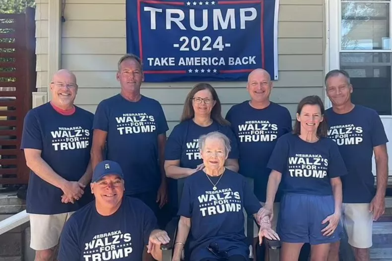 High Quality Tim Walz' Family Supports Trump Blank Meme Template