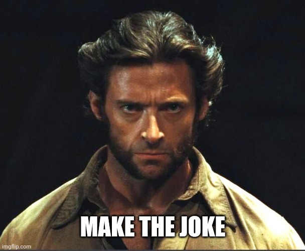 Wolverine stern face | MAKE THE JOKE | image tagged in wolverine stern face | made w/ Imgflip meme maker