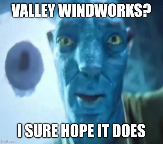 Avatar guy | VALLEY WINDWORKS? I SURE HOPE IT DOES | image tagged in avatar guy | made w/ Imgflip meme maker