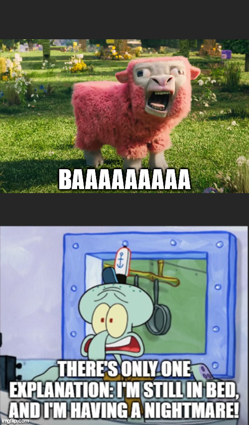 so the minecraft movie has some.....things | BAAAAAAAAA | image tagged in worried squidward,minecraft | made w/ Imgflip meme maker