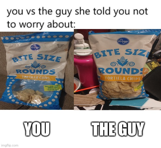 you vs the guy she told you not to worry about: | THE GUY; YOU | image tagged in you vs the guy she told you not to worry about | made w/ Imgflip meme maker