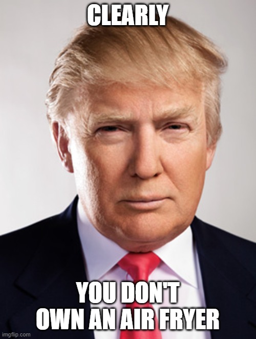 Donald Trump | CLEARLY YOU DON'T OWN AN AIR FRYER | image tagged in donald trump | made w/ Imgflip meme maker