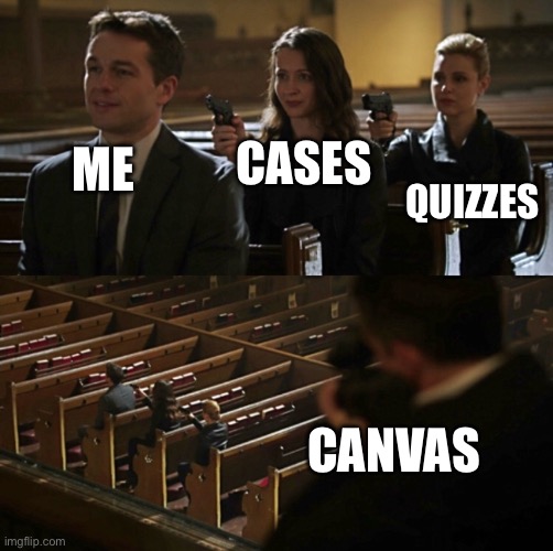 Church Sniper | CASES; ME; QUIZZES; CANVAS | image tagged in church sniper | made w/ Imgflip meme maker