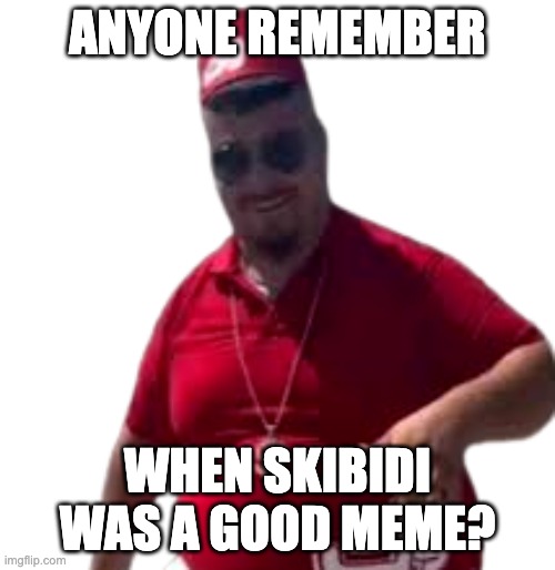 before brainrot... | ANYONE REMEMBER; WHEN SKIBIDI WAS A GOOD MEME? | image tagged in brrr skibidi dop dop guy,memes,brainrot,skibidi toilet sucks,gen alpha,the good old days | made w/ Imgflip meme maker