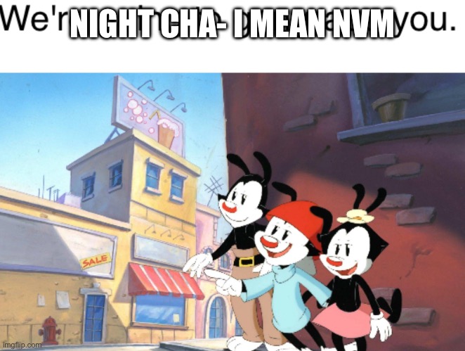 We're going to gangrape you. | NIGHT CHA- I MEAN NVM | image tagged in we're going to gangrape you | made w/ Imgflip meme maker