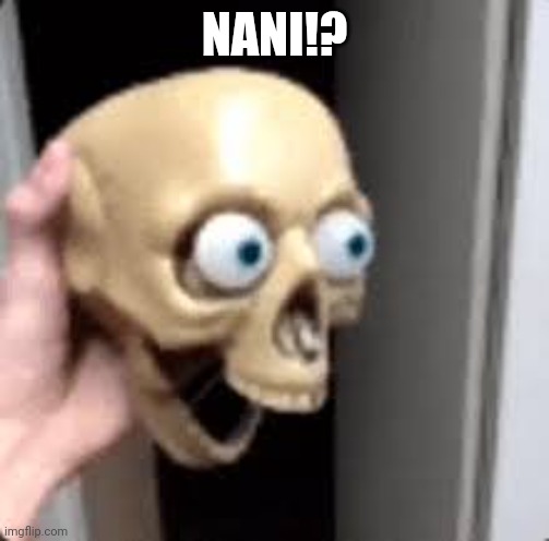 Nani!? | NANI!? | image tagged in skull,nani | made w/ Imgflip meme maker