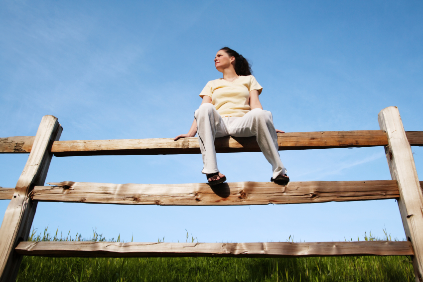 Sitting on a fence Blank Meme Template