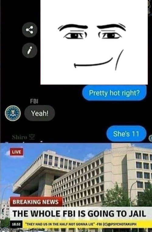 The whole FBI is going to jail | image tagged in the whole fbi is going to jail | made w/ Imgflip meme maker