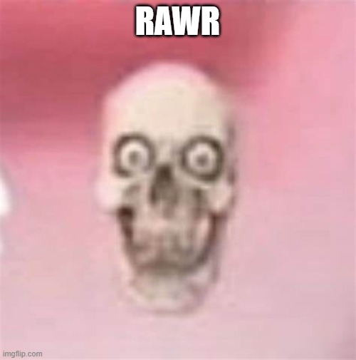 Rawr | RAWR | image tagged in skull,funny,big eyes | made w/ Imgflip meme maker