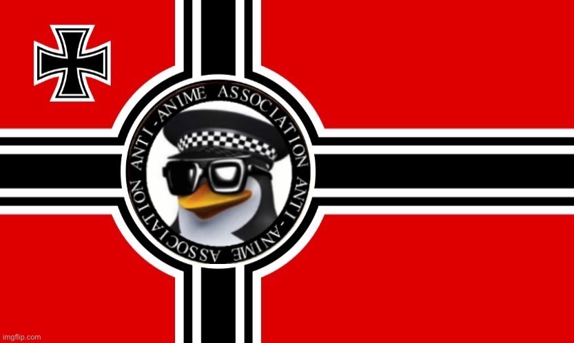 AAA Reich flag (not glorifying n**ism btw) | image tagged in anti anime,germany,ww2,flag | made w/ Imgflip meme maker