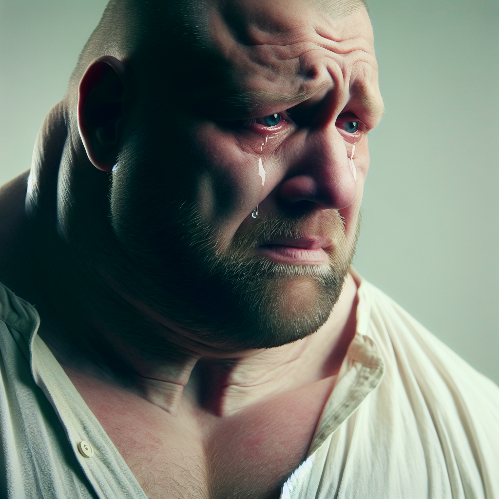 fat man with skinny neck crying Blank Meme Template