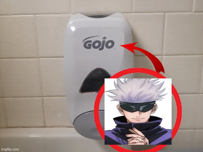 They turned him into SOAP! | image tagged in msmg,gojo,jujutsu kaisen | made w/ Imgflip meme maker